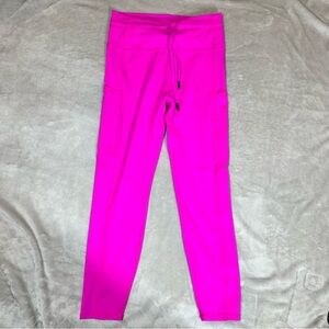 Zyia Bright Pink Drawstring Leggings Sz 8/10
